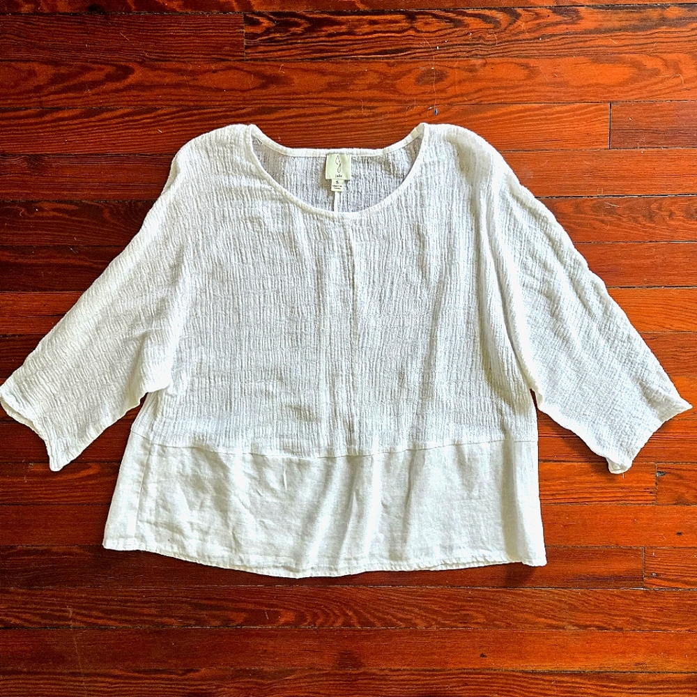Joie White Linen Dolman Sleeve Top